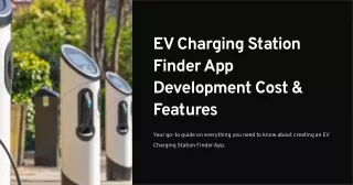 EV Charging App Development Cost and Features