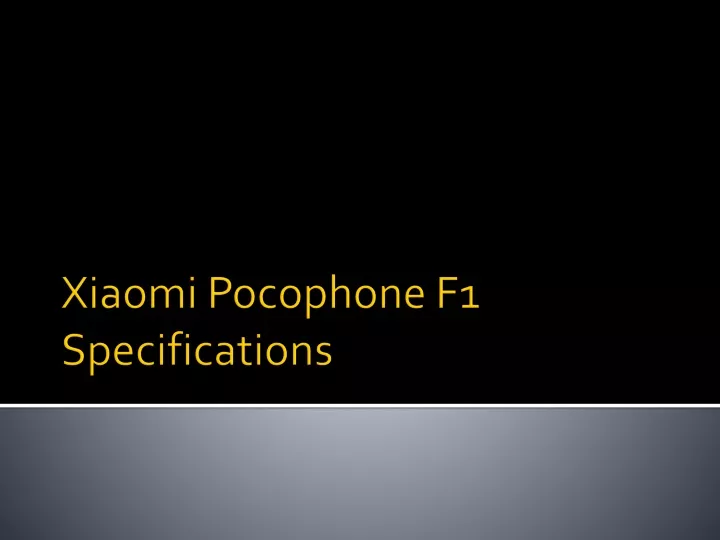 xiaomi pocophone f1 specifications