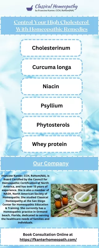 control your high cholesterol with homeopathic