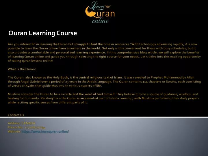 quran learning course