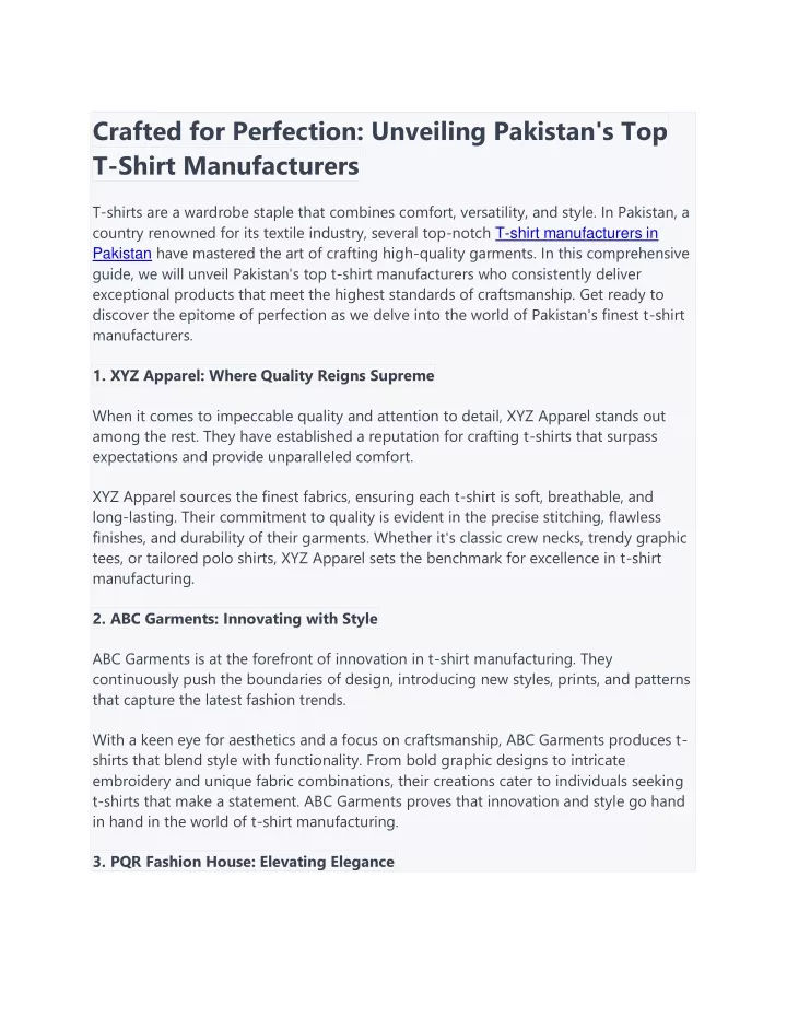 crafted for perfection unveiling pakistan