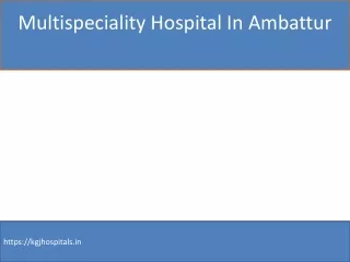 Multispeciality Hospital In Ambattur