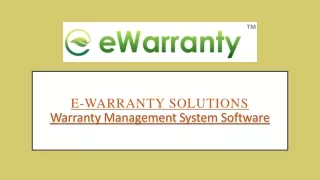 Warranty Management System Software