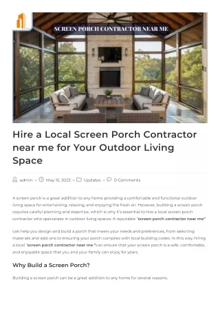 Best Screen Porch Contractor near me