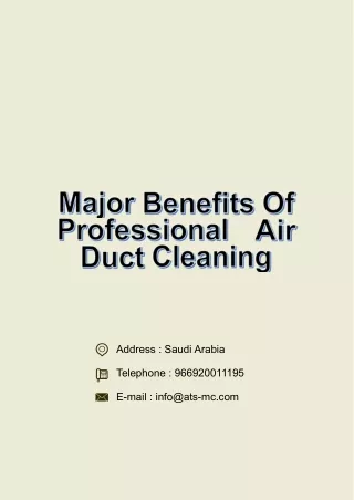 Benefits of professional Air Duct Cleaning service