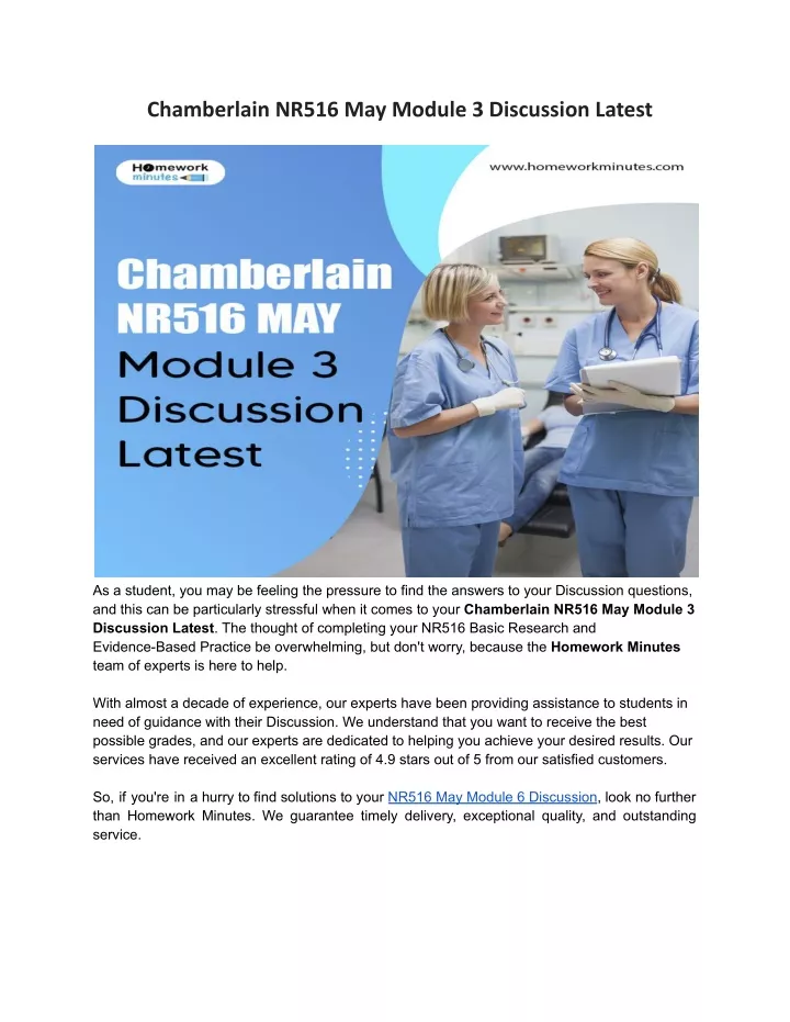 chamberlain nr516 may module 3 discussion latest
