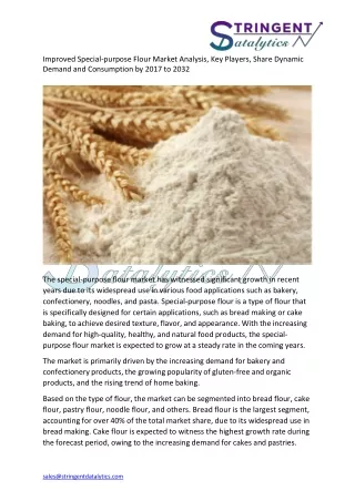 improved special purpose flour market analysis