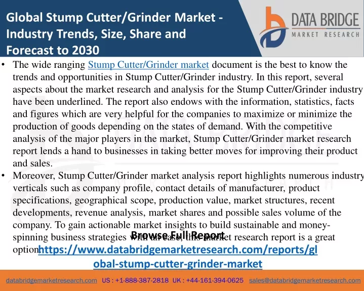 global stump cutter grinder market industry