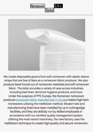 The Advantages of Using Nonwoven Fabric
