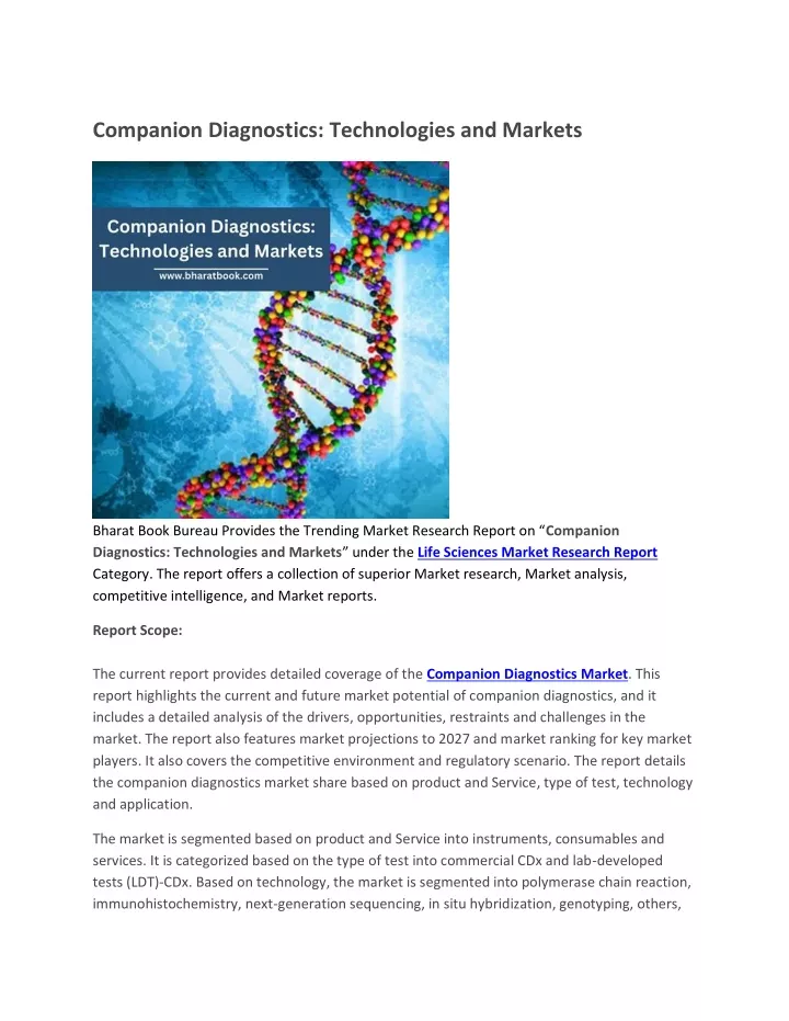 companion diagnostics technologies and markets