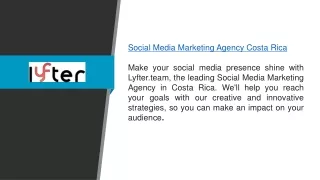 Social Media Marketing Agency Costa Rica  Lyfter.team