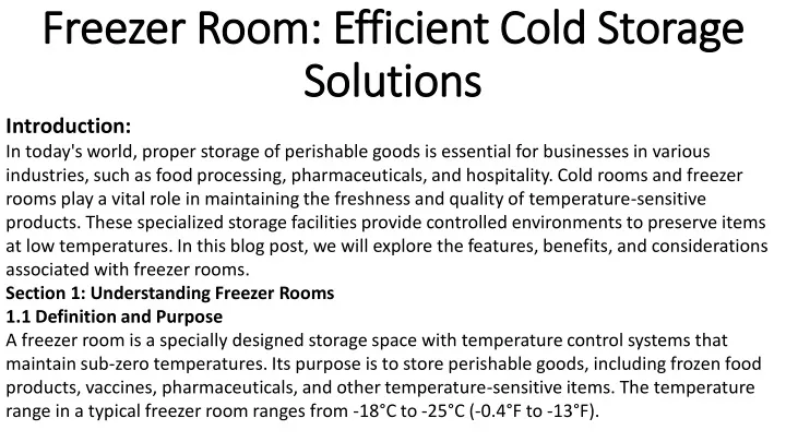 freezer room efficient cold storage freezer room