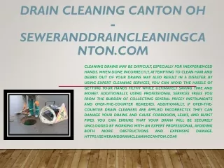 Sewer Snaking Canton OH - seweranddraincleaningcanton.com