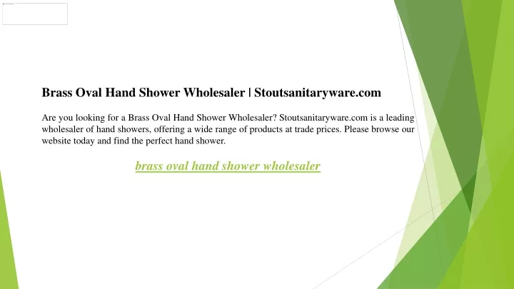 brass oval hand shower wholesaler