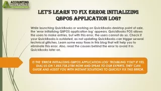 let s learn to fix error initializing qbpos application log