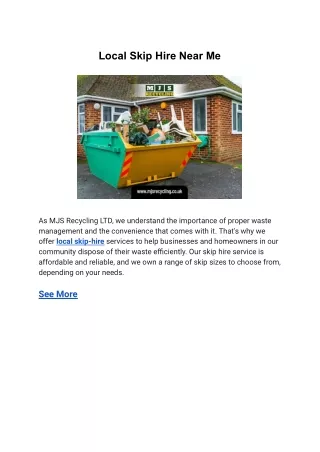 local skip hire near me
