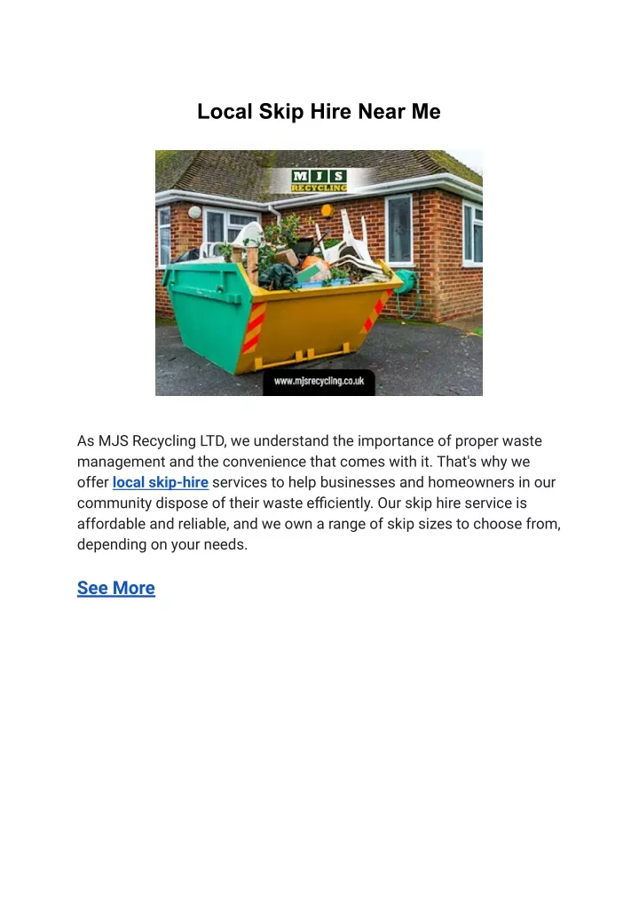 local skip hire near me