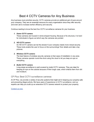 Best 4 CCTV Camera for Any Business  .docx