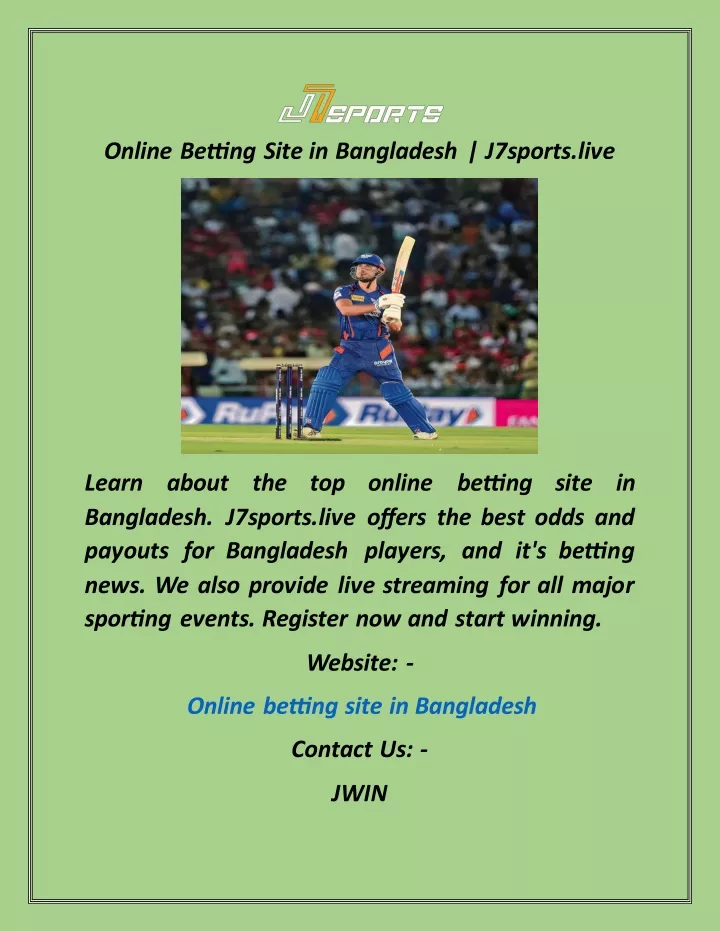 online betting site in bangladesh j7sports live