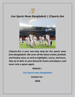 Live Sports News Bangladesh  J7sports.live