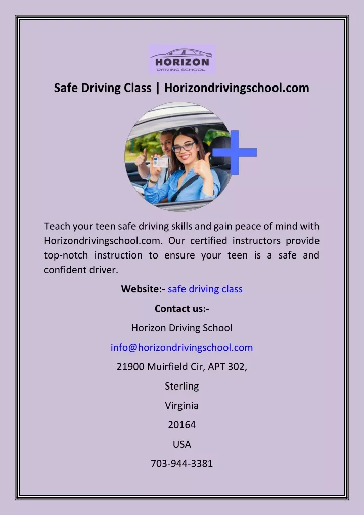 safe driving class horizondrivingschool com