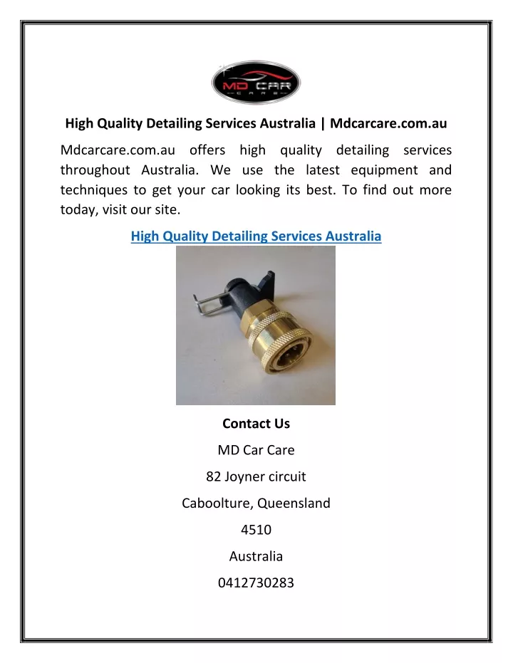 high quality detailing services australia