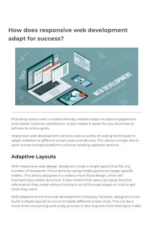 How does responsive web development adapt for success