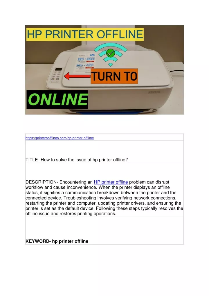 https printersofflines com hp printer offline
