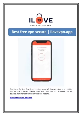 Best secure vpn app | Ilovevpn.app