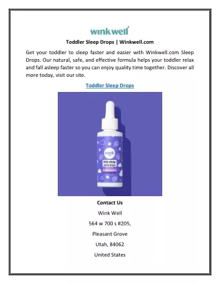 toddler sleep drops winkwell com
