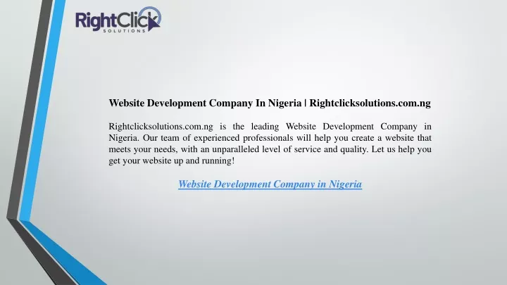 website development company in nigeria