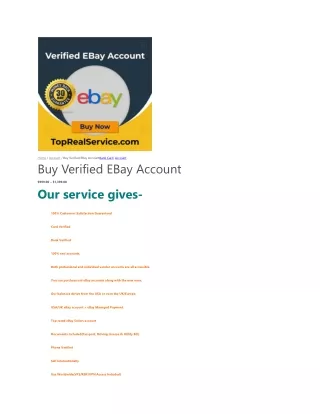 Buy Verified eBay Accounts
