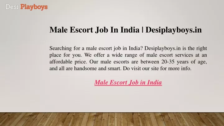 male escort job in india desiplayboys