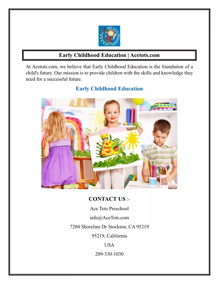 early childhood education acetots com