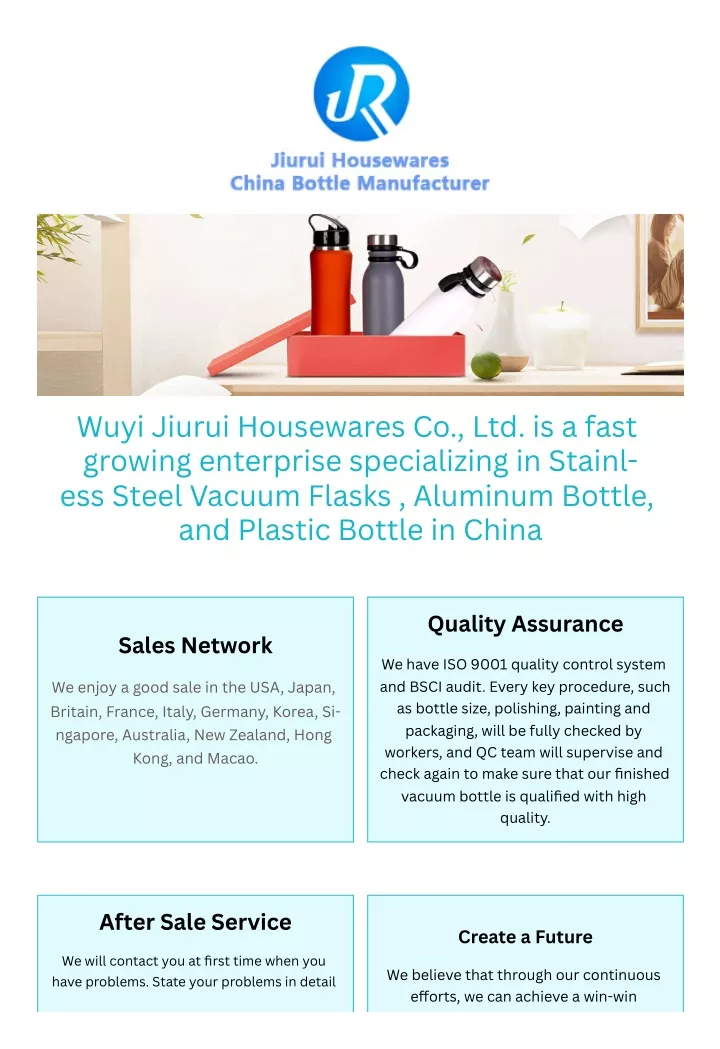 wuyi jiurui housewares co ltd is a fast growing