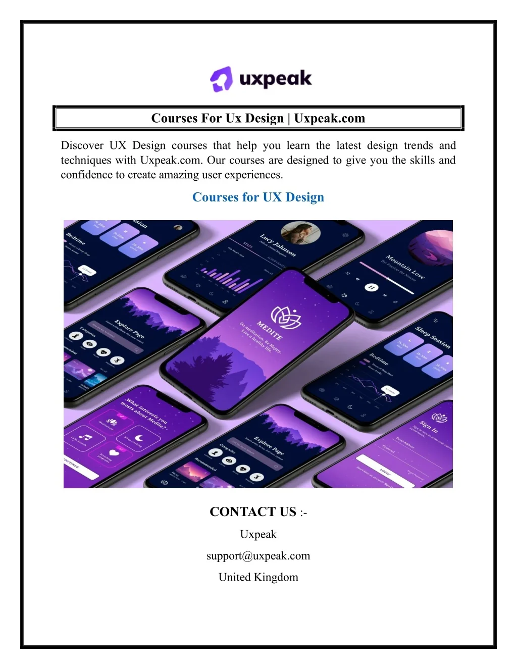 PPT - Courses For Ux Design Uxpeak.com PowerPoint Presentation, free ...