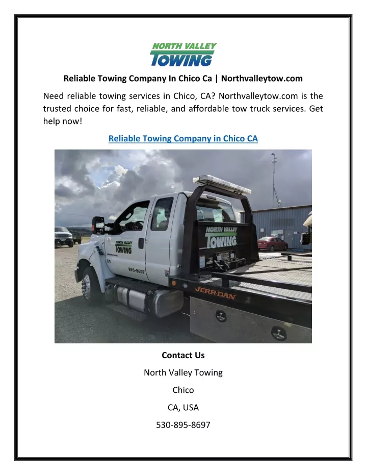 reliable towing company in chico