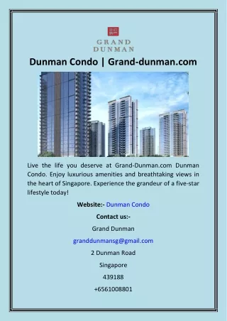 dunman condo grand dunman com