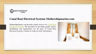 Canal Boat Electrical Systems Mothershipmarine.com