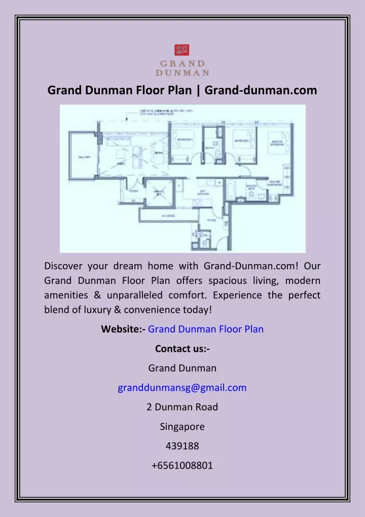 grand dunman floor plan grand dunman com