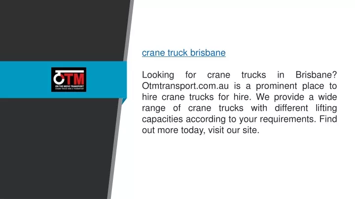 crane truck brisbane looking for crane trucks