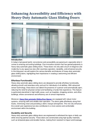 enhancing accessibility and efficiency with heavy