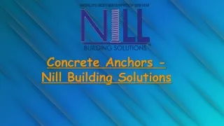 Concrete Anchors - Nill Building Solutions