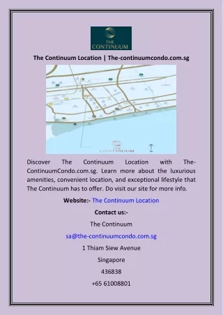 the continuum location the continuumcondo com sg