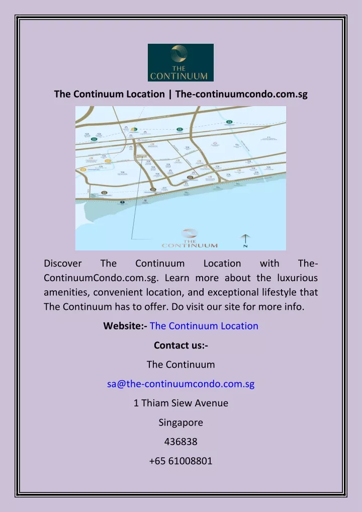 the continuum location the continuumcondo com sg