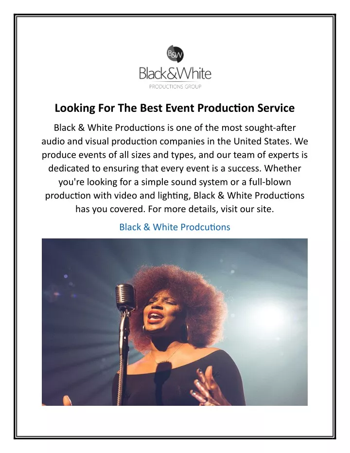 looking for the best event production service