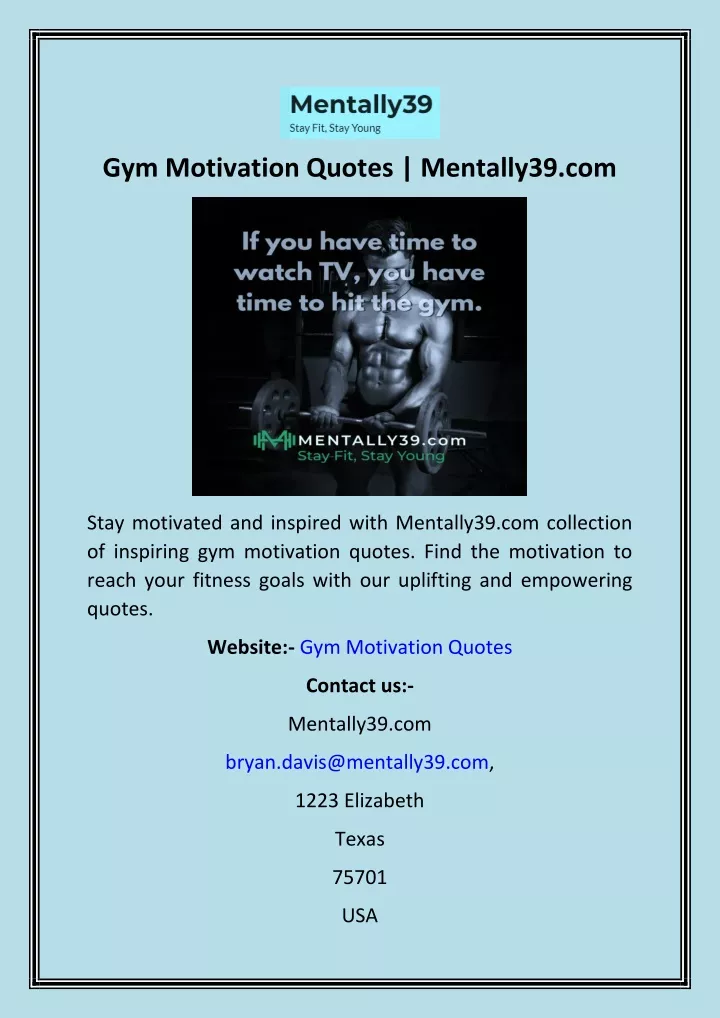 gym motivation quotes mentally39 com