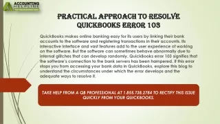 practical approach to resolve quickbooks error 103