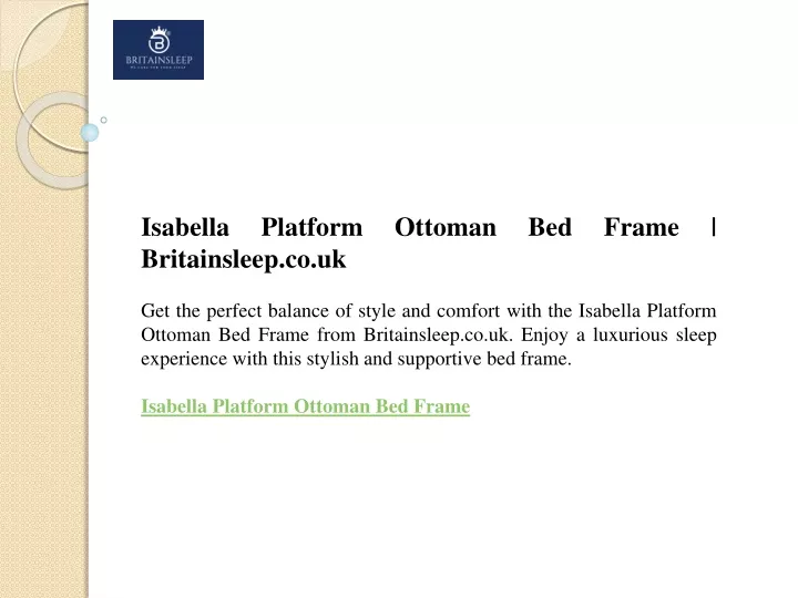 isabella platform ottoman bed frame britainsleep