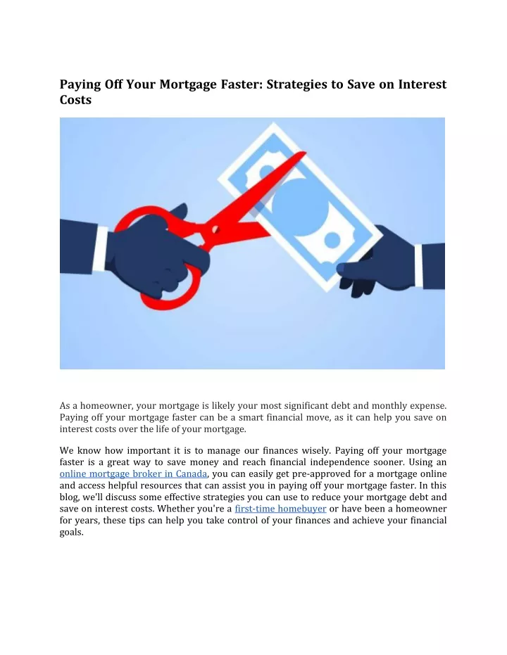 paying off your mortgage faster strategies